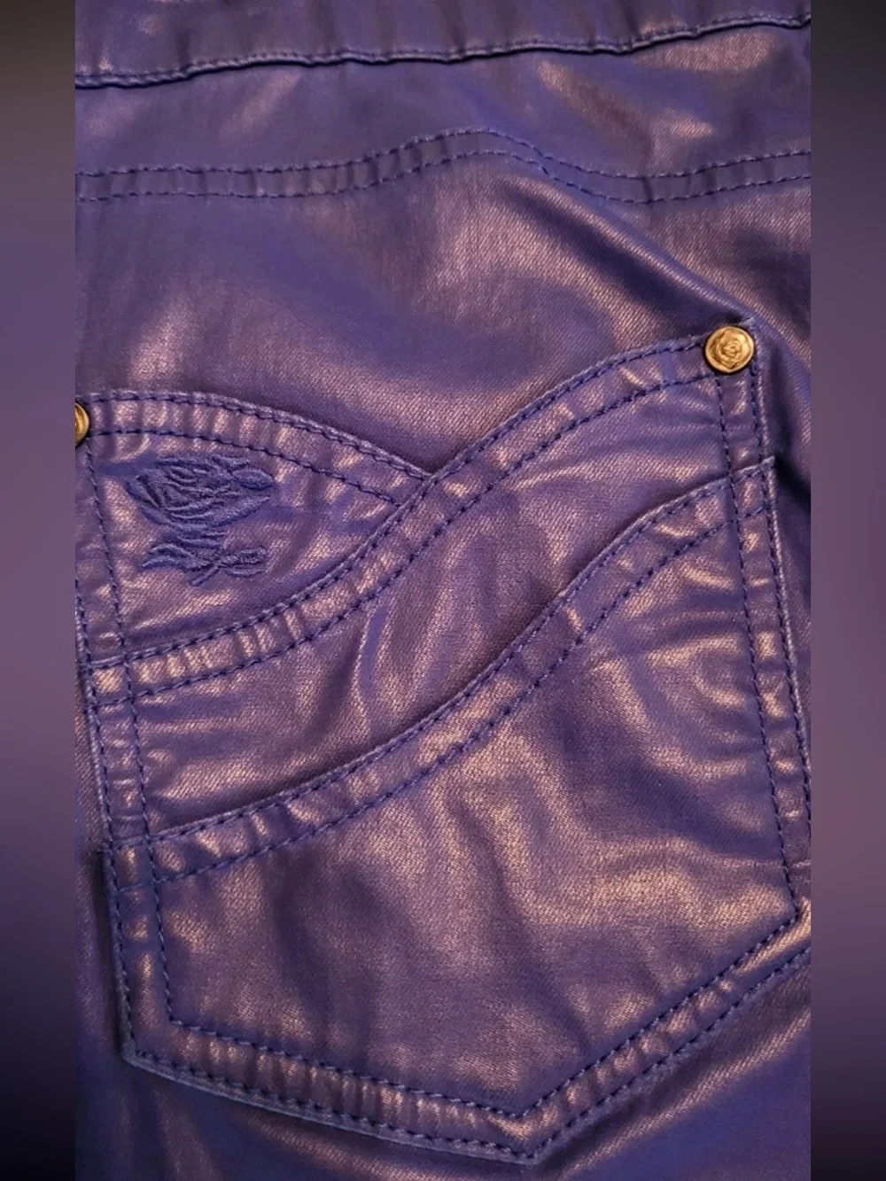 Anne Fontaine Cobalt Blue Faux Leather Pants